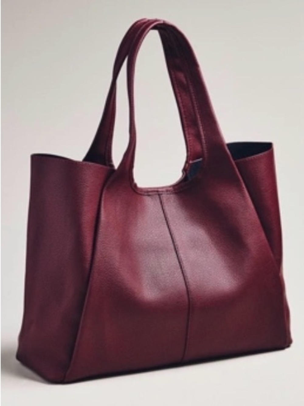 Anthropologie Utilia Tote Bag Work Travel Oversized Handbag Wine Vegan Leather